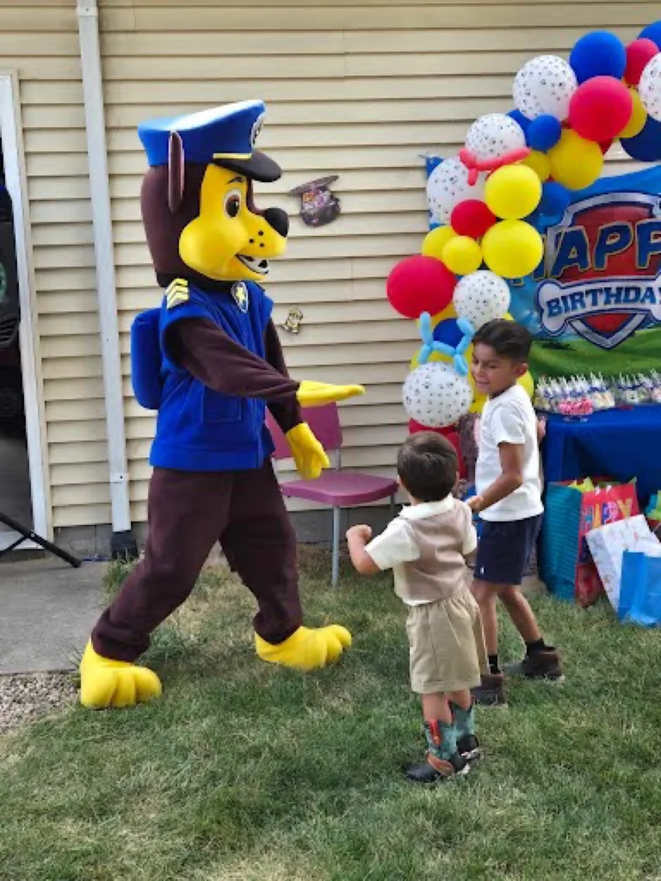 Police Rescue Pup party character in Cincinnati