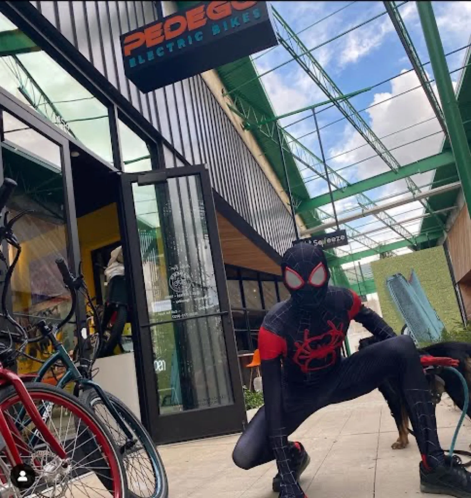 Masked Web Hero party character in Cincinnati
